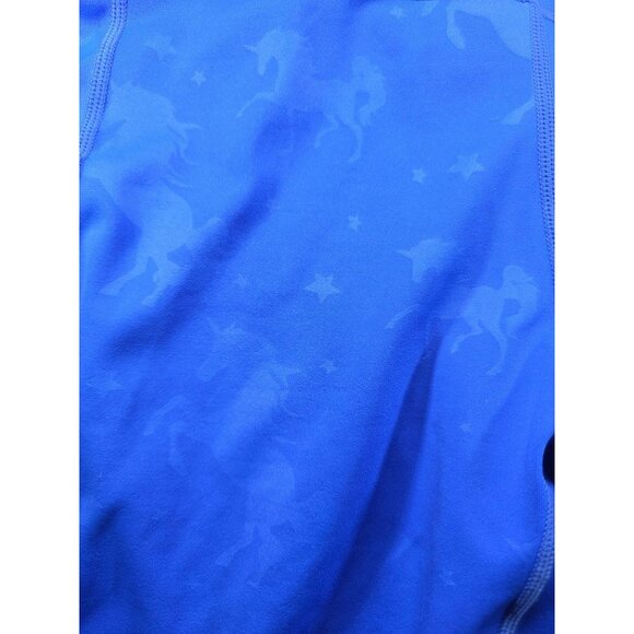 CVG shorts blue unicorn stars M exercise fitness yoga running pockets fantasy - Picture 3 of 5